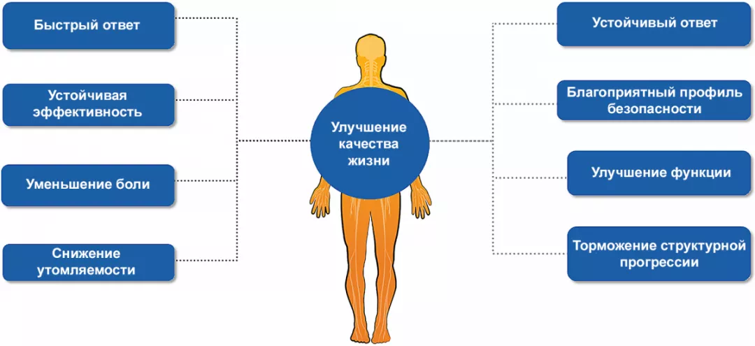 Терапия аксСпА и АС должна быть направлена на множество клинических компонентов